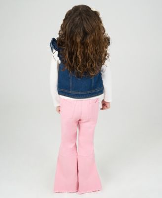 Girls' 4T-6X T-Shirt, Vest and Bell-Bottom Pants, 3-Piece Set