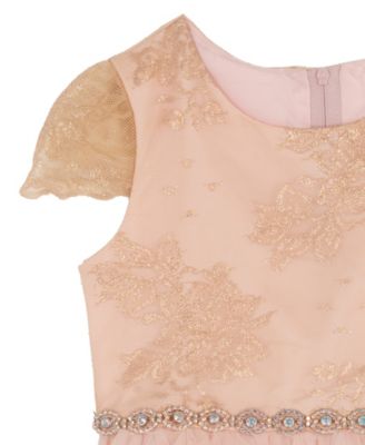 Girls' 2T-6X Round Neck High-Low Hem Party Dress