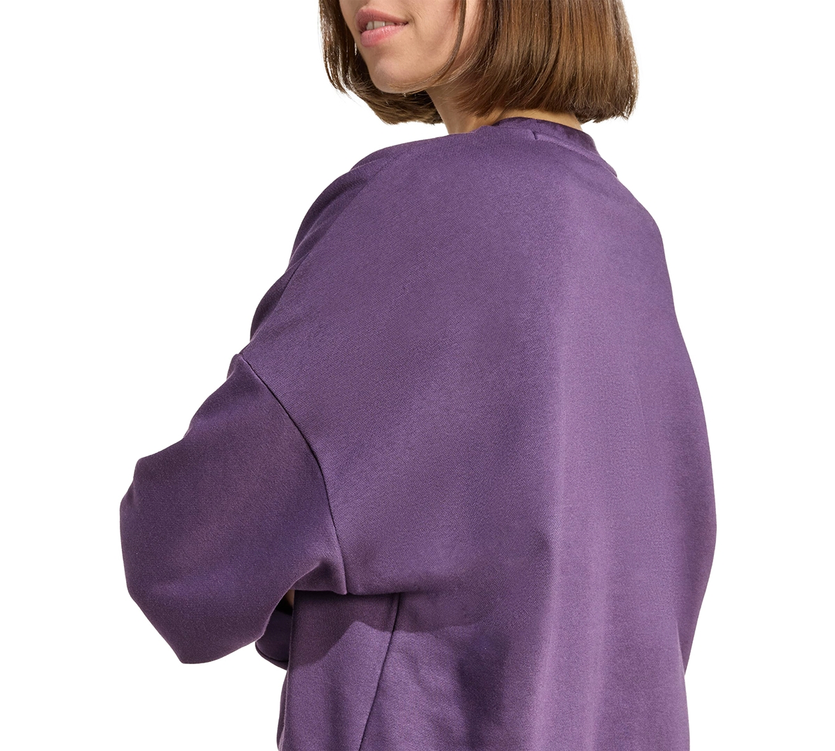 Adidas Originals Women's Essentials Crewneck Small-logo Sweatshirt In Purple