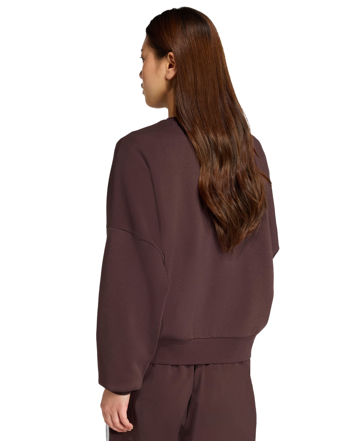 Adidas Originals Women's Essentials Small Logo Feel Cozy Sweatshirt In Brown