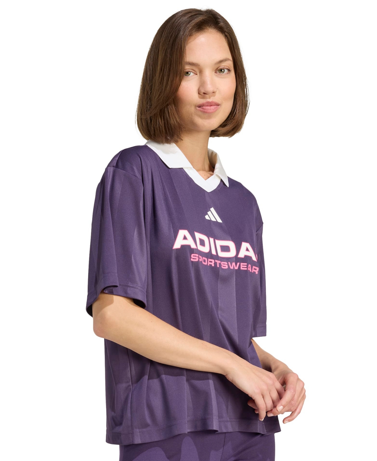 Adidas Originals Women's Tiro Q4 Pull Over T Shirt In Purple