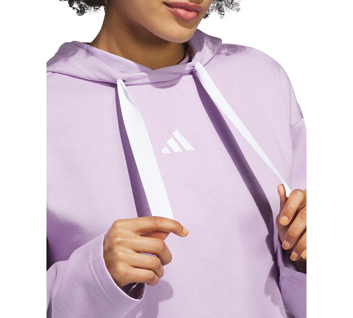 Adidas Originals Adidas Crop Fleece Hoodie In Purple