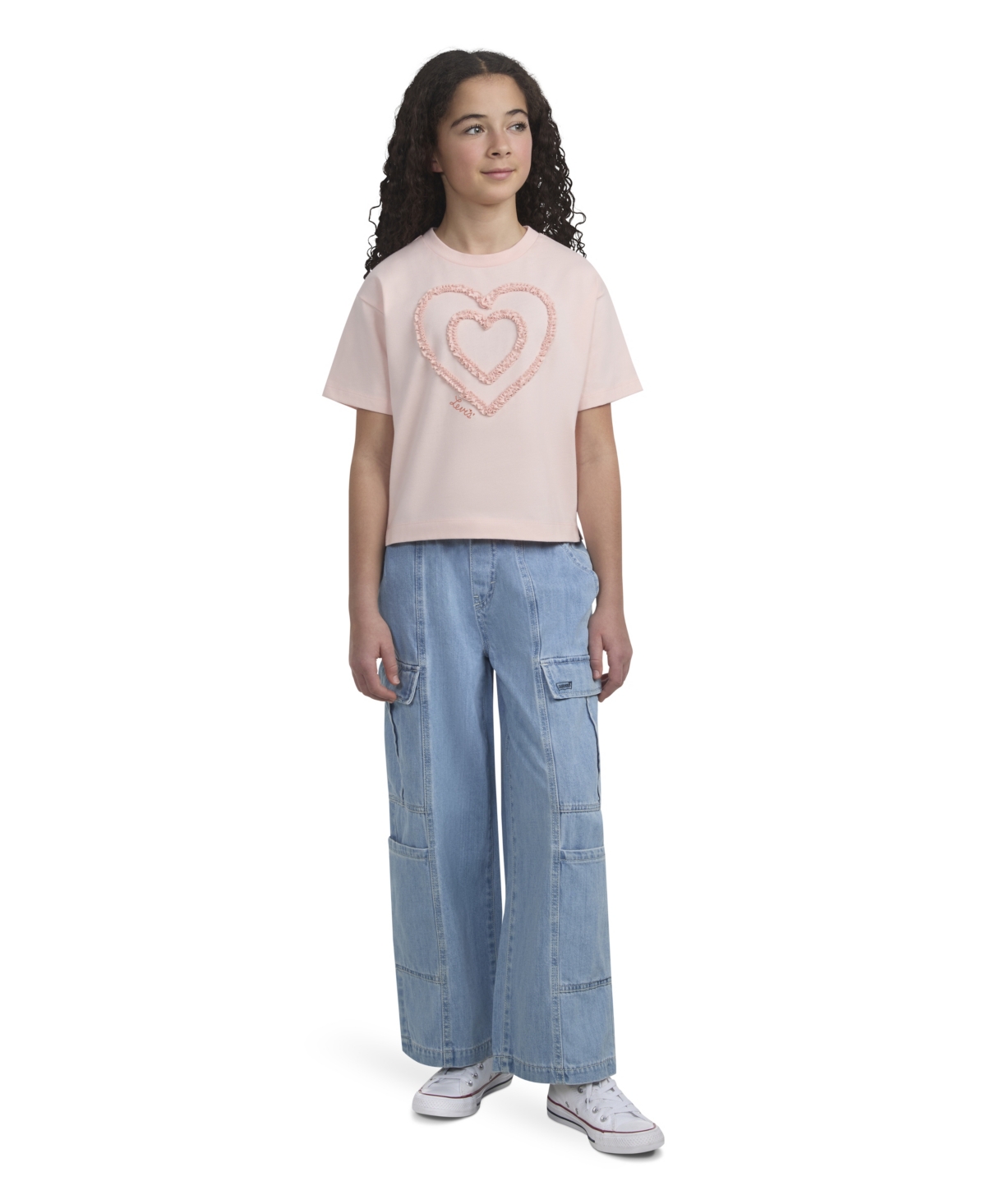 Levi's Girls S-xl Meet And Greet Heart Short-sleeve T-shirt In Pink