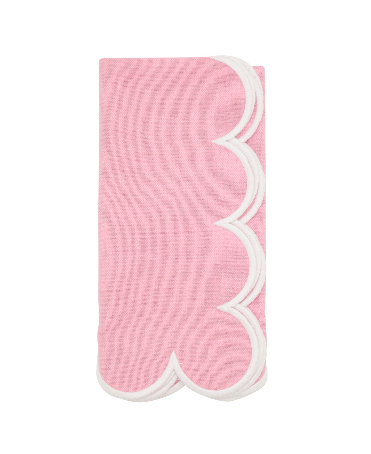 Saro Lifestyle Scalloped Hem Napkin, Set Of 4 In Pink