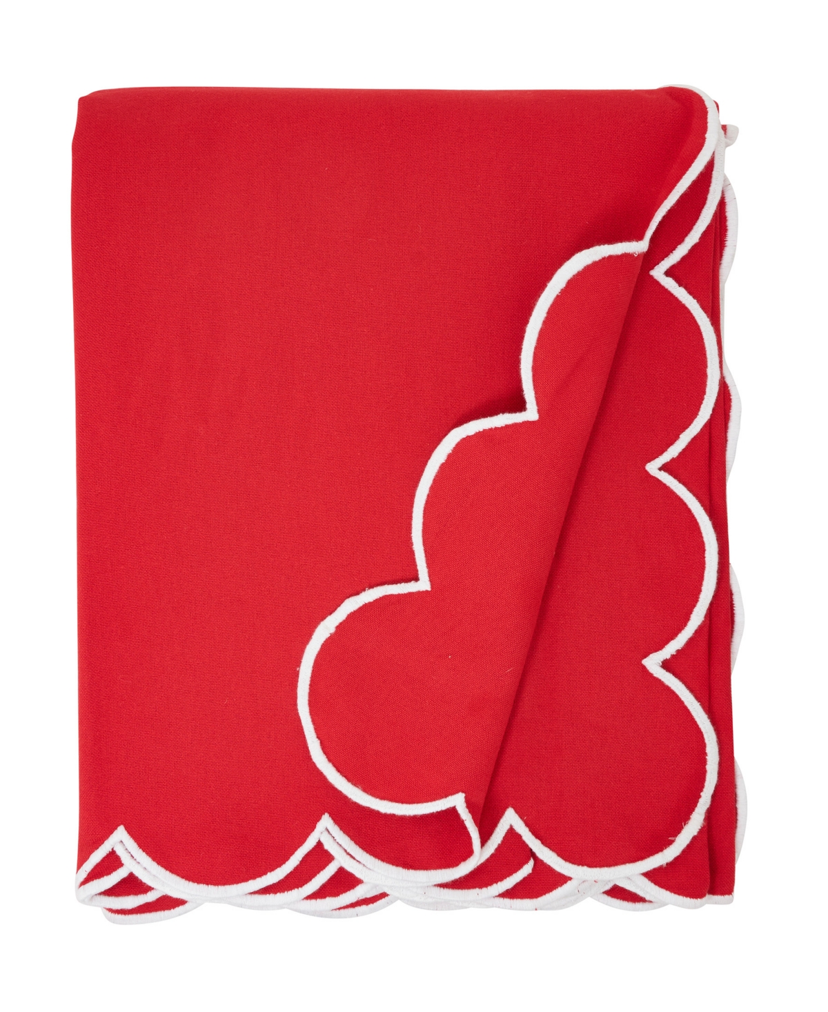 Saro Lifestyle Scalloped Tablecloth, 80" x 80"