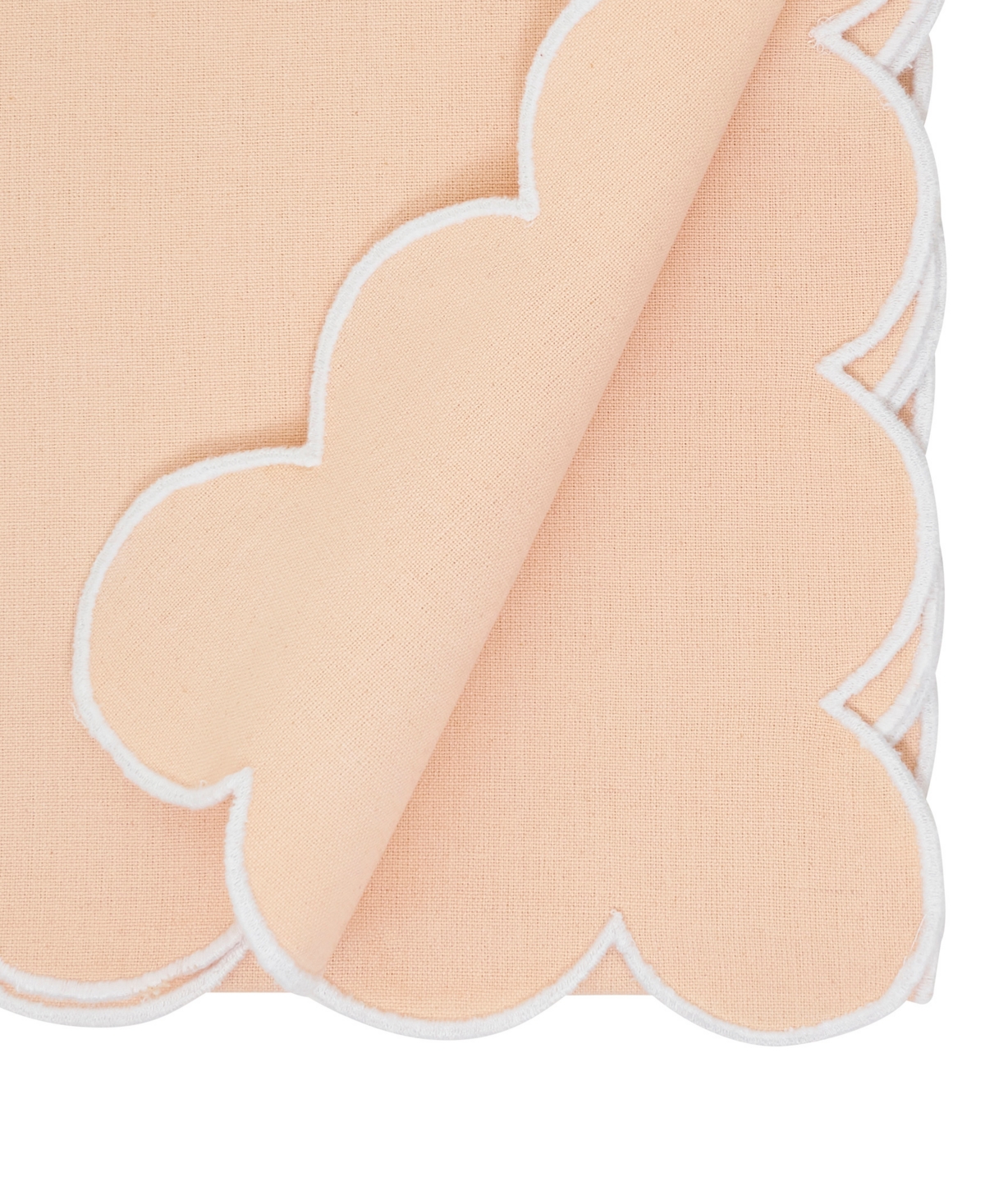 Saro Lifestyle Scalloped Table Runner, 16" X 72" In Pink