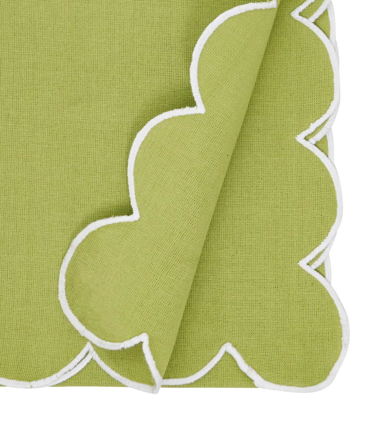 Saro Lifestyle Scalloped Table Runner, 16" X 72" In Green