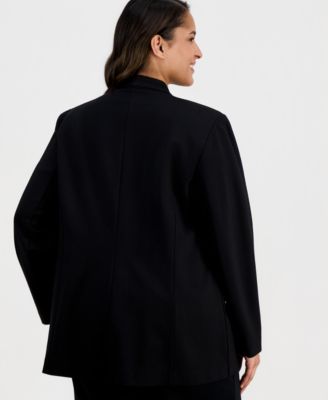 Plus Size Open-Front Long-Sleeve Jacket 