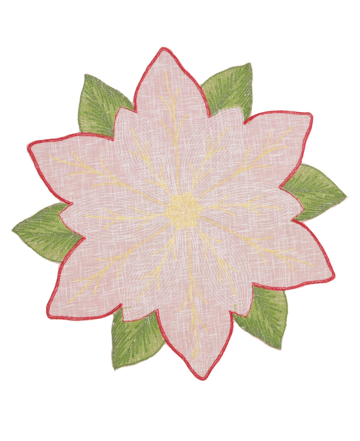 Saro Lifestyle Winter Bloom Placemat, Set Of 4 In Red