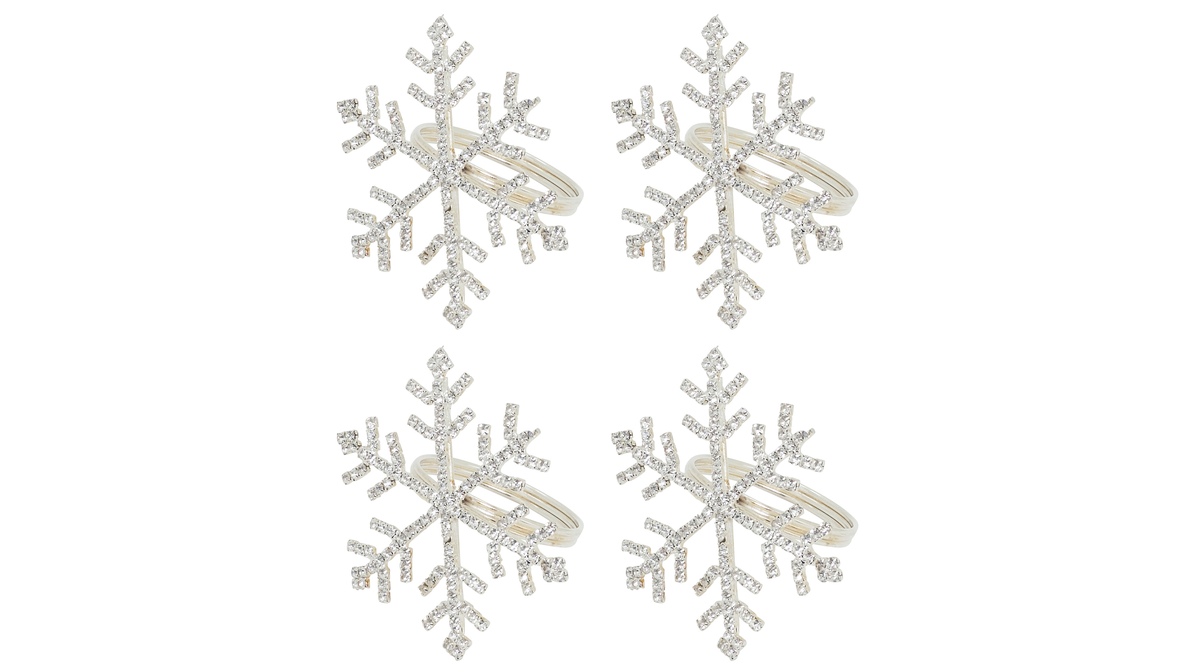 Saro Lifestyle Beaded Snowflake Napkin Ring, Set of 4