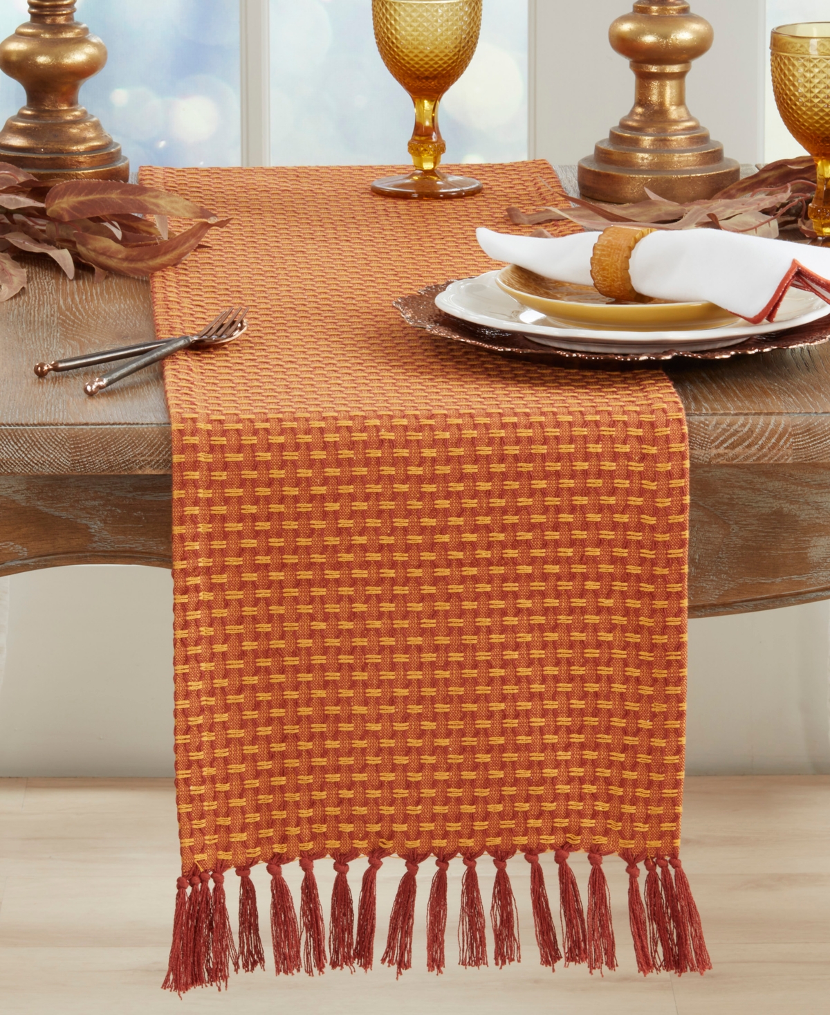 Saro Lifestyle Woven Table Runner, 13" x 72"
