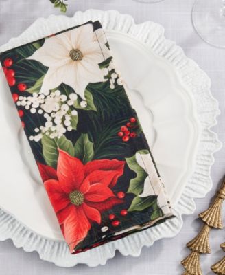 Winter Bloom Poinsettia Napkin, Set of 4