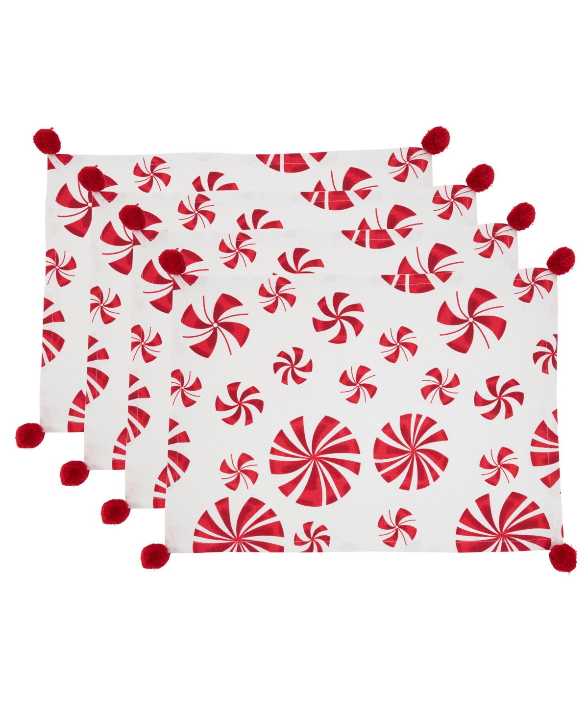 Saro Lifestyle Peppermints Placemat, Set of 4