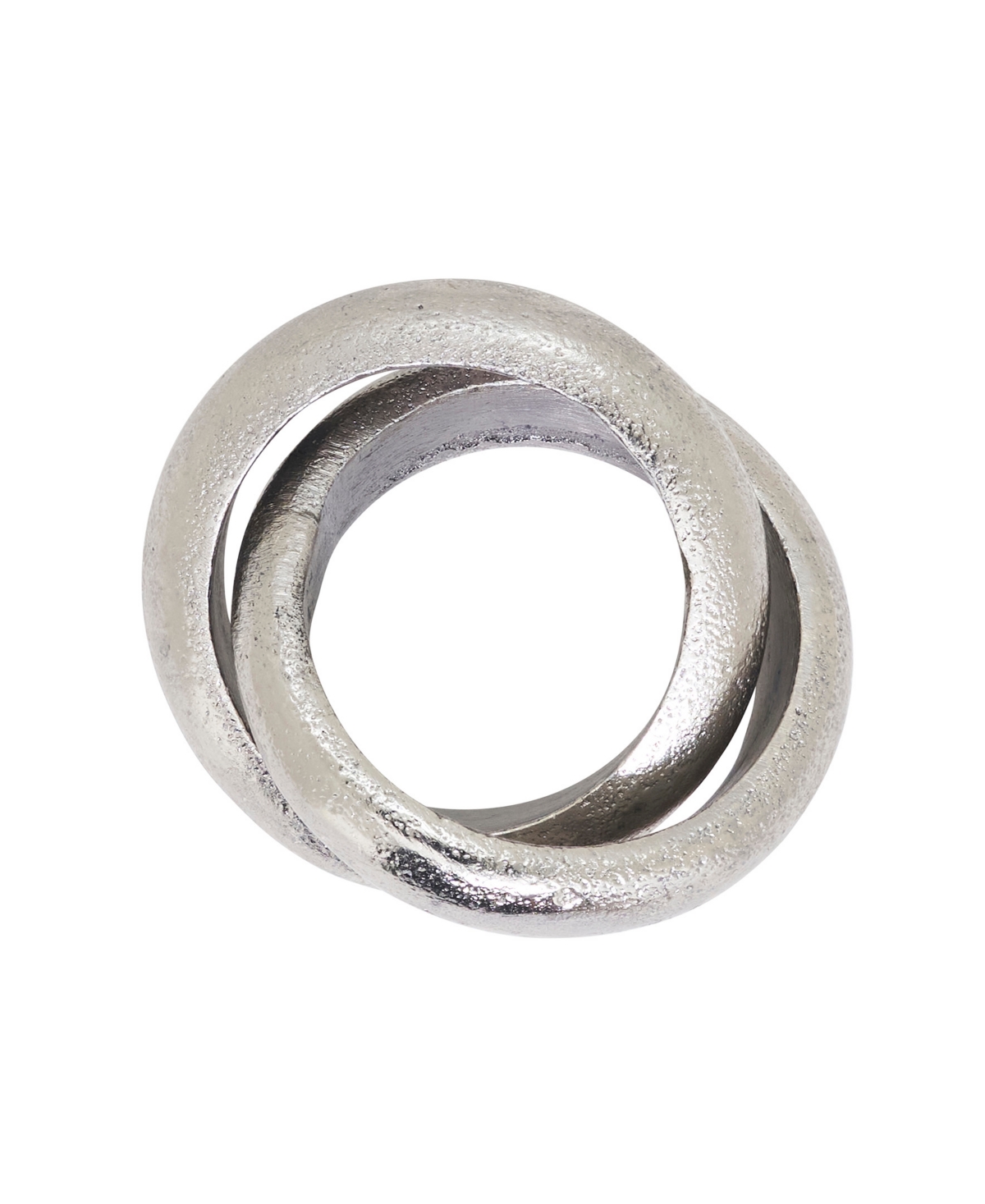 Saro Lifestyle Interlock Napkin Ring, Set Of 4 In Silver