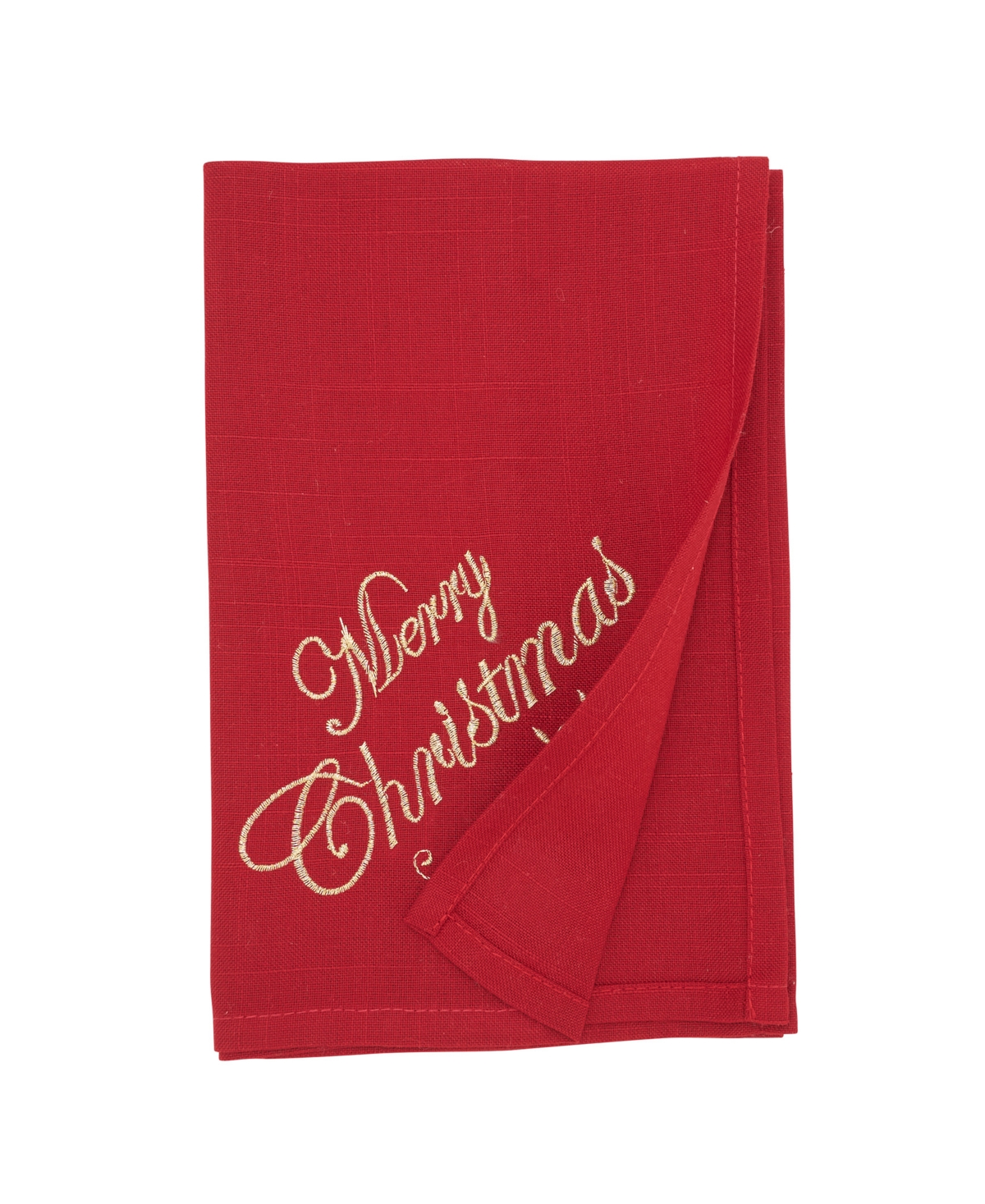 Saro Lifestyle Merry Bright Holiday Napkin, Set Of 4 In Red