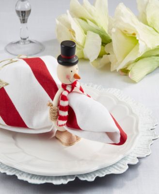 Frosty Smiles Snowman Napkin Ring, Set of 4