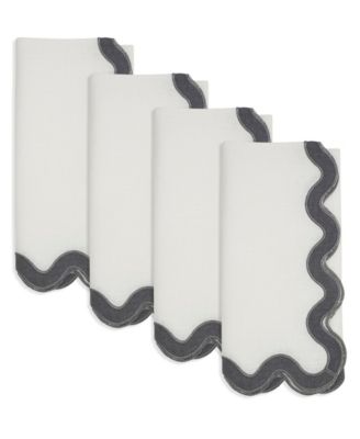 Linen Soft Hue Scallop Napkin, Set of 4