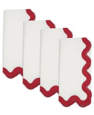 Linen Soft Hue Scallop Napkin, Set of 4