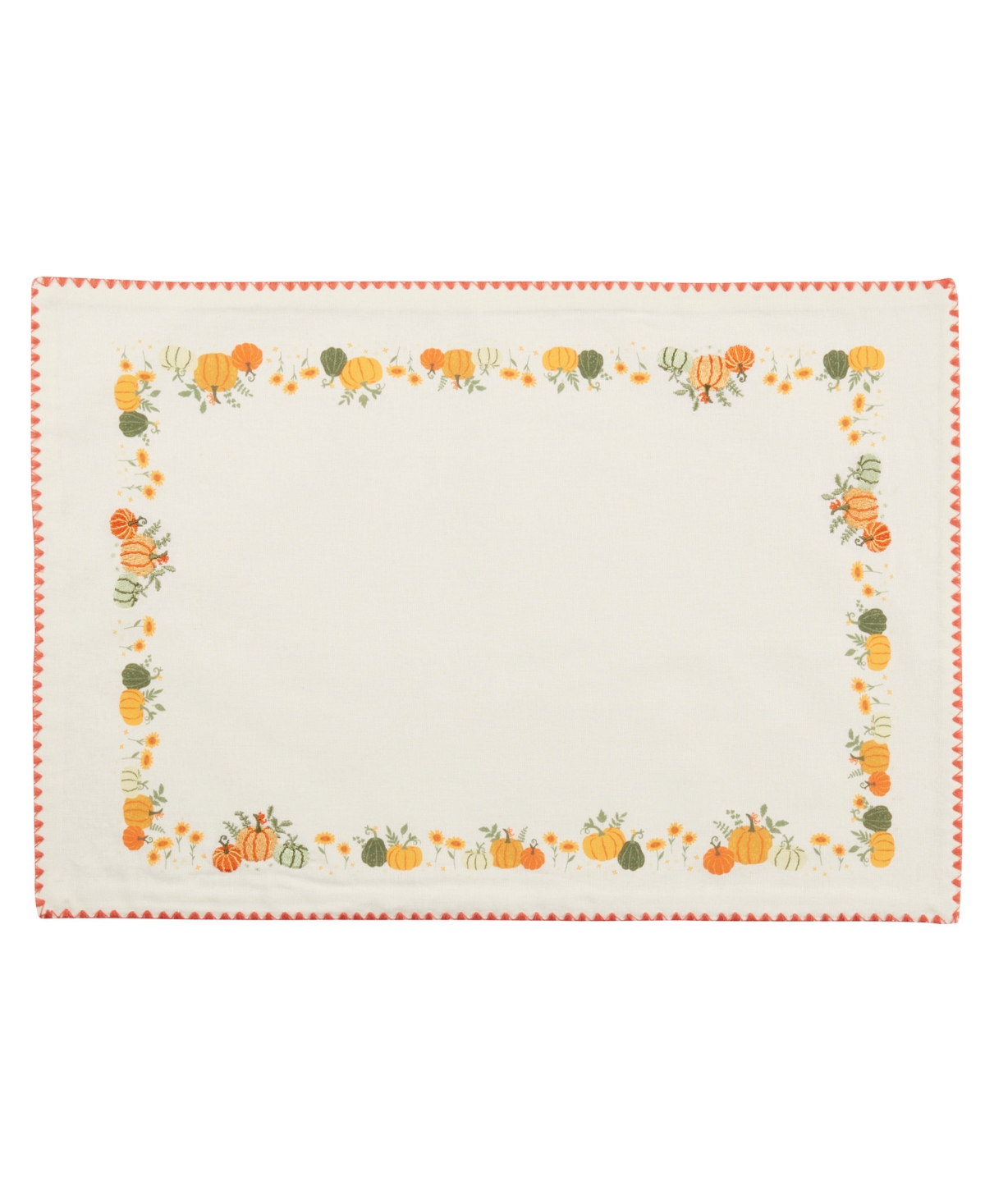 Saro Lifestyle Pumpkin Patch Placemat, Set Of 4 In Orange