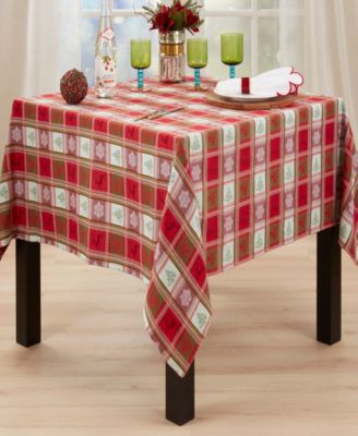 Plaid Jacquard Christmas Tablecloth, 63" x 63"
