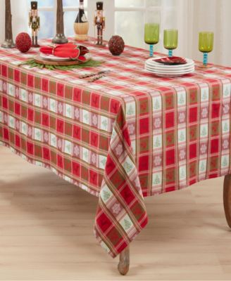 Plaid Jacquard Christmas Tablecloth, 63" x 160"