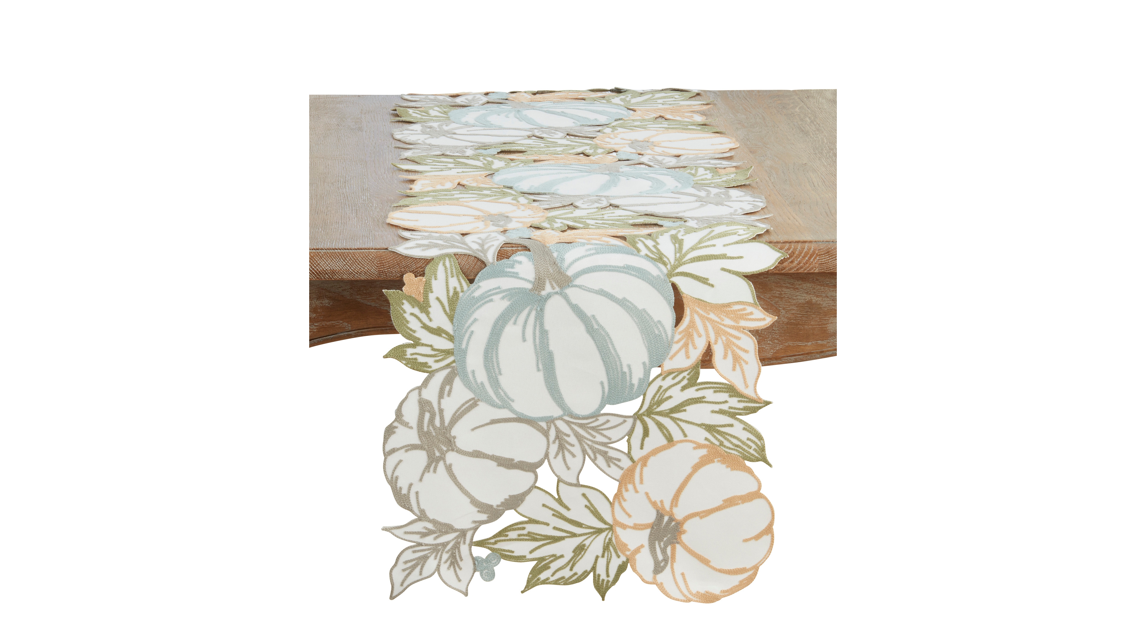 Saro Lifestyle Pumpkins Cutwork Table Runner, 16" x 70"