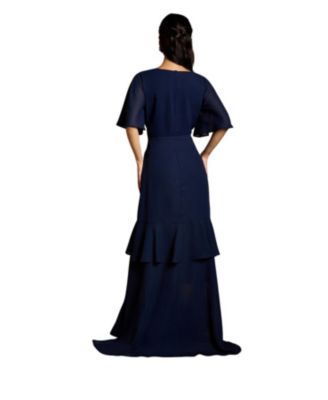 Women's Angel Sleeve Bridesmaid Maxi Dress