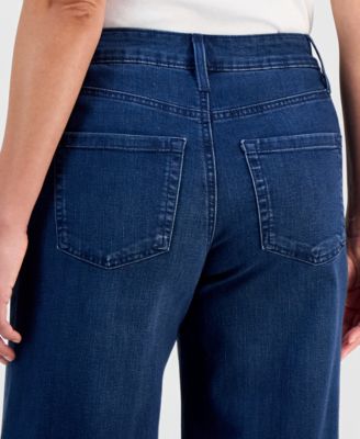 Petite High-Rise Wide-Leg Tummy-Control Jeans, Macy's Exclusive 