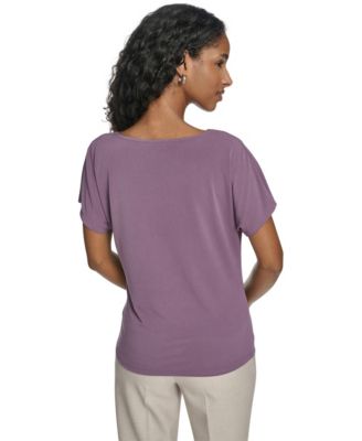 Women's Drape Front Short-Sleeve Top