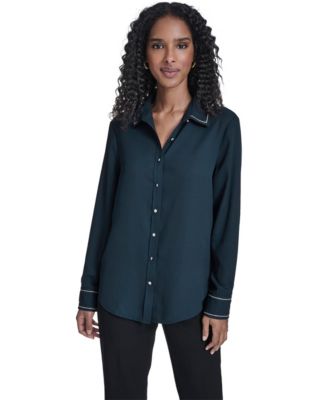 Women's Decorated Button-Down Top