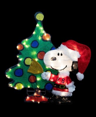 32" LED Lighted Peanuts Snoopy and Christmas Tree Outdoor Decoration
