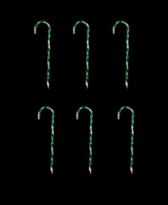 Lighted Candy Cane Outdoor Christmas Pathway Markers, Set of 6