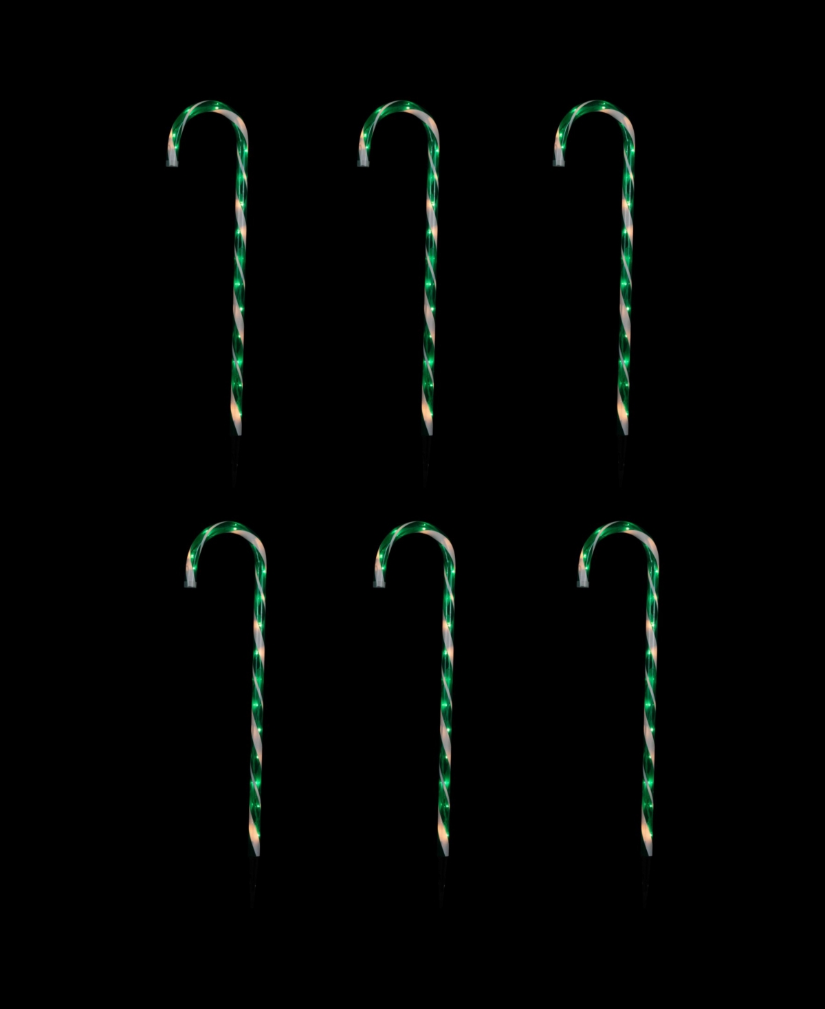 Northlight Lighted Candy Cane Outdoor Christmas Pathway Markers, Set of 6