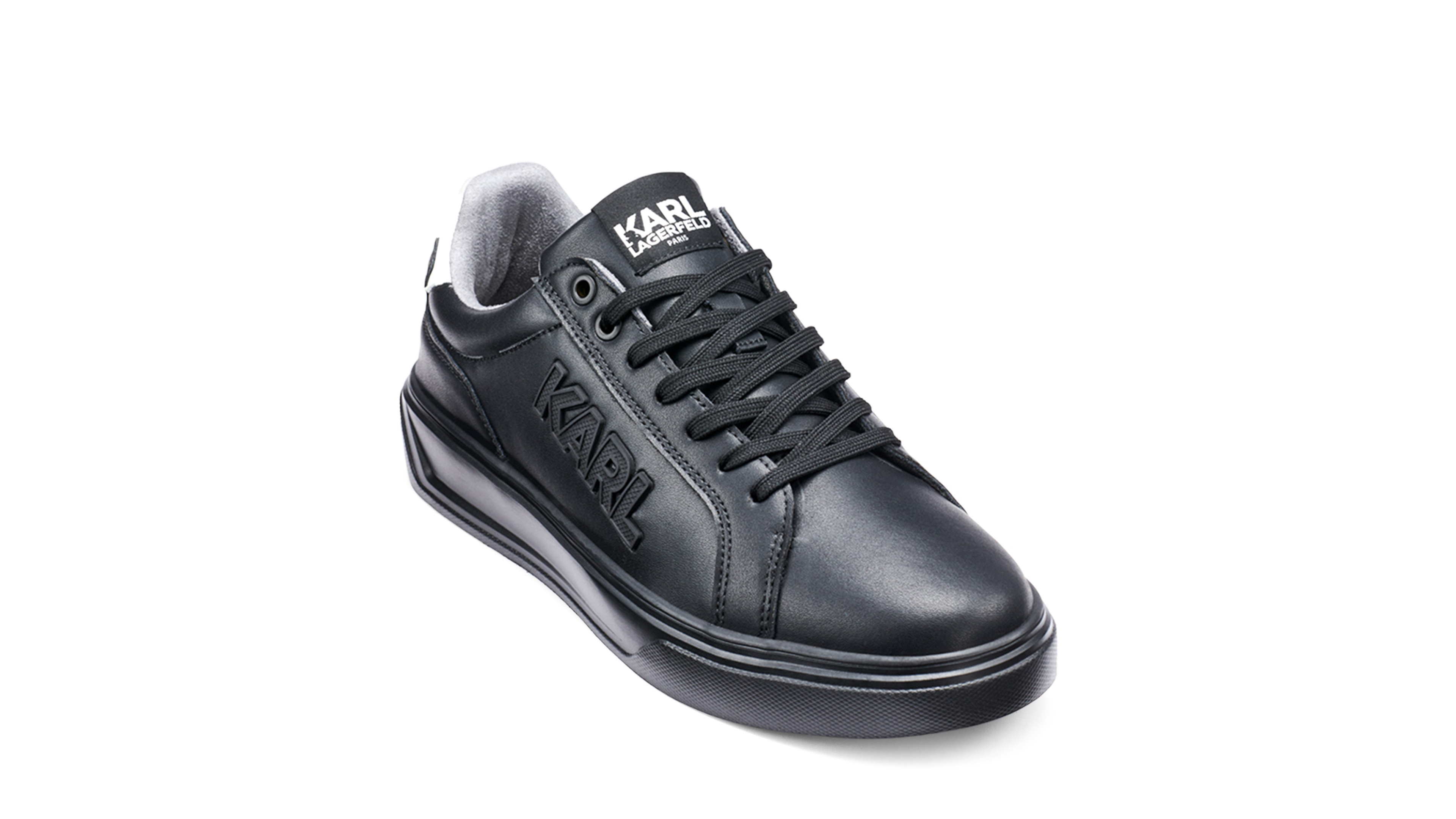 Karl Lagerfeld Paris Men's Leather Side Sneaker