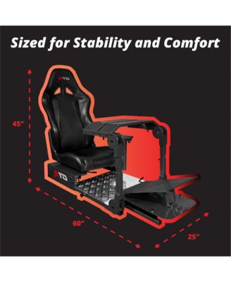GTA-Pro Racing Cockpit – Dual-Use Sim Rig Workstation Black Red Seat, Direct Drive Compatible, Upgradable, Fits Users 32"–7' Tall