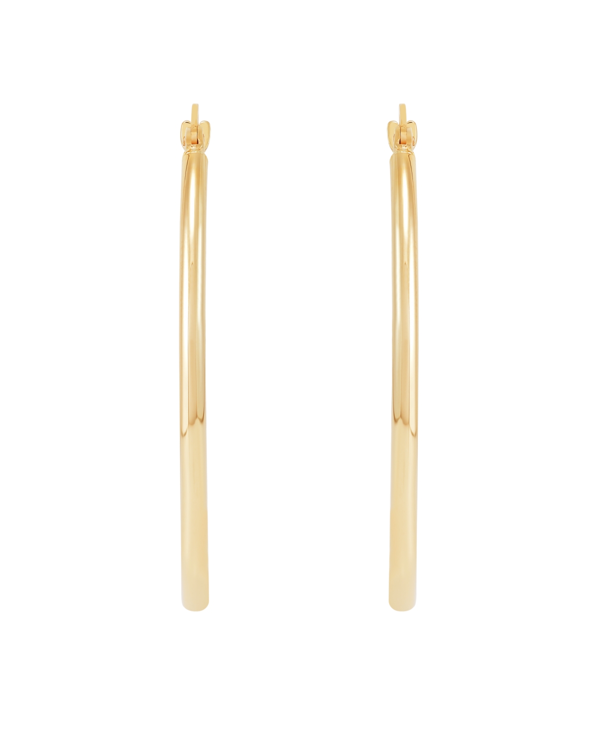 Macy's Polished Tube Oval Hoop Earrings in 14K Yellow Gold