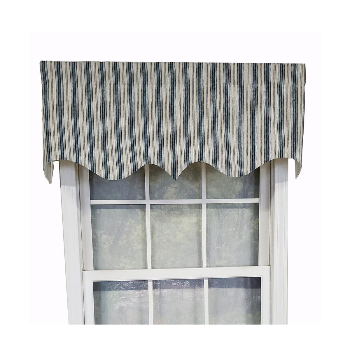 Rlf Home Luxurious Modern Design Classic Brunswick Stripe Regal Style Window Valance 50" x 17