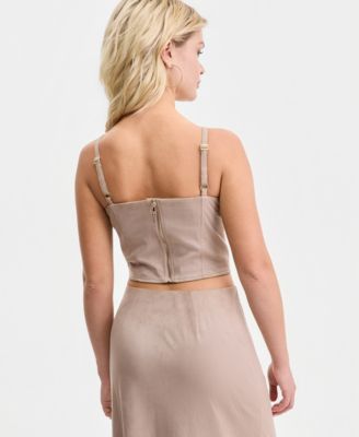 Women's Nunzia Faux-Suede Corset Top