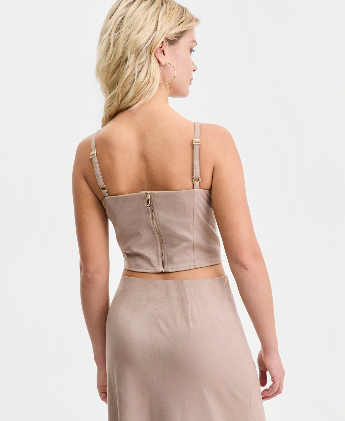 Guess Women's Nunzia Faux-Suede Corset Top