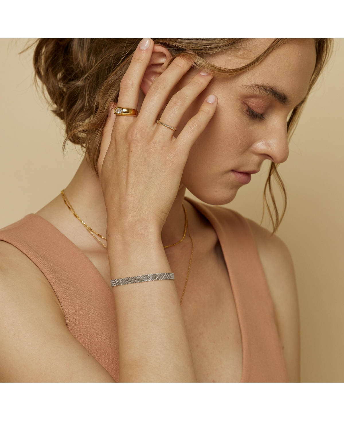 Sterling Silver Mash Chain Adjustable Bracelet