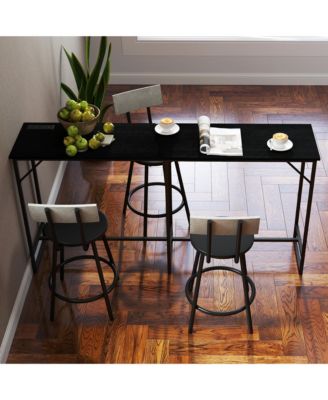 70" Bar Table with Charging Station, Bar Height Pub Table,