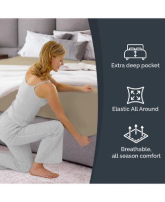 Extra Deep Pocket 18 - 24 Inch Microfiber Fitted Sheet - King