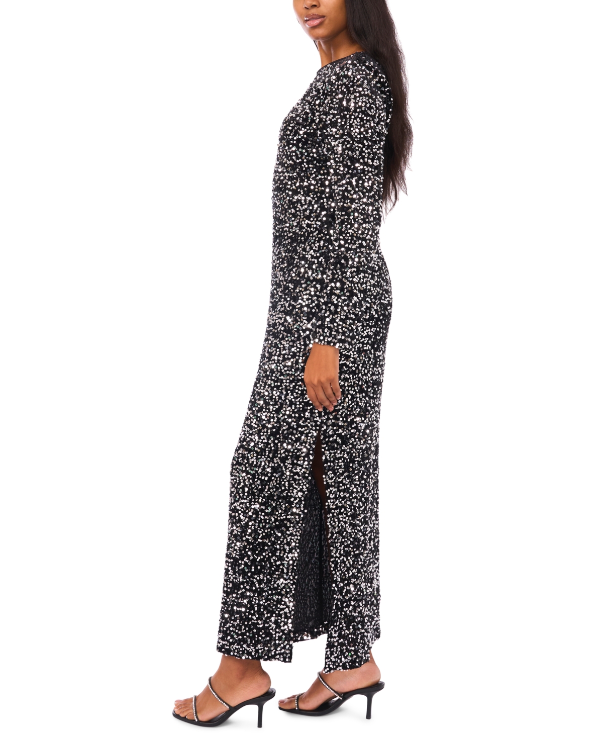 Msk Women's Sequin Crewneck Dress In Black