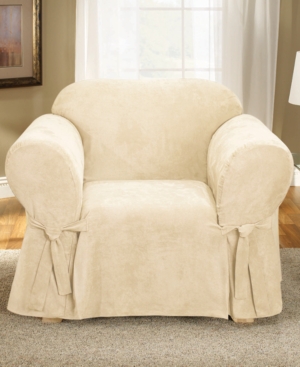 Sure Fit Soft Faux Suede Chair Slipcover In Taupe