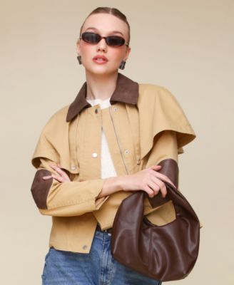 Women's Cropped Cape Trench Coat