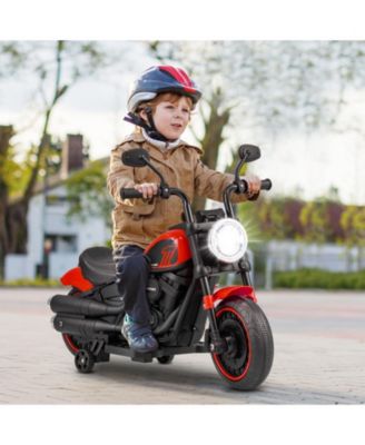 Kids Electric Motorcycle with Training Wheels and LED Headlights