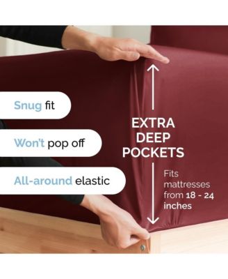 Extra Deep Pocket 18 - 24 Inch Microfiber Fitted Sheet - California King