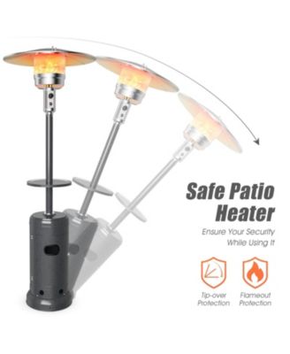 Outdoor Heater Propane Standing LP Gas Steel with Table and Wheels