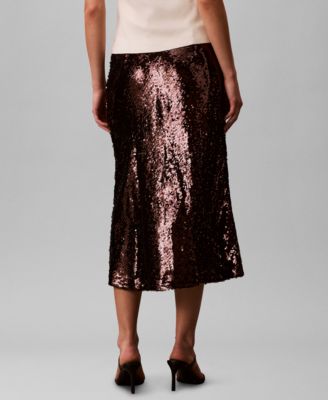 Women's Sequined Midi Skirt