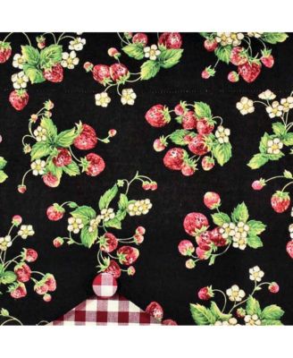 Strawberry Style Fields Petticoat 3" Rod Pocket Valance 50" x 15" Black by RLF Home